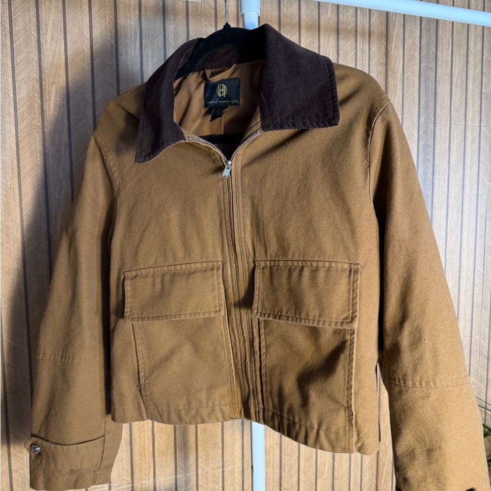 House of Harlow 1960 Tan Jacket with Dark Collar